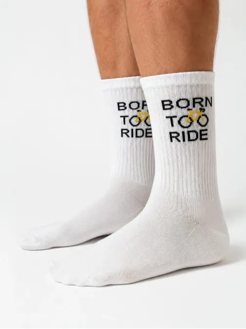Biele pánske ponožky BIKE