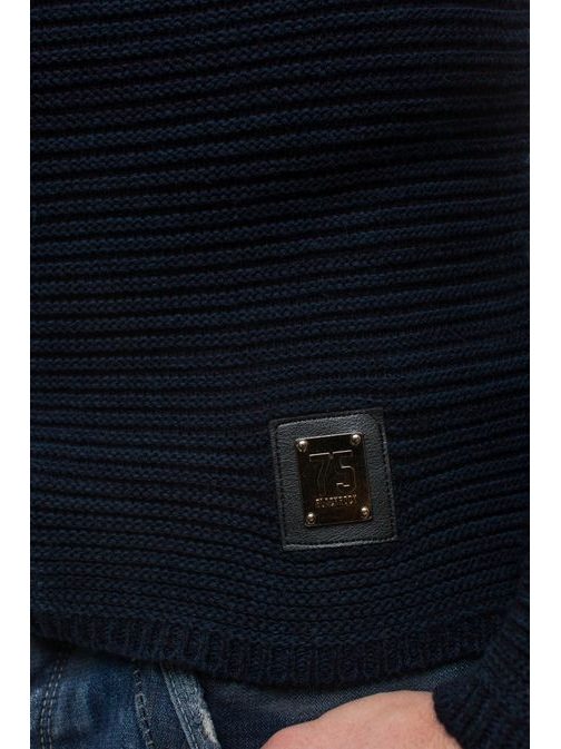 Elegantný granátový prúžkovaný sveter 256005
