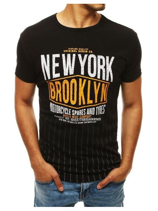 Trendové čierne tričko NEW YORK