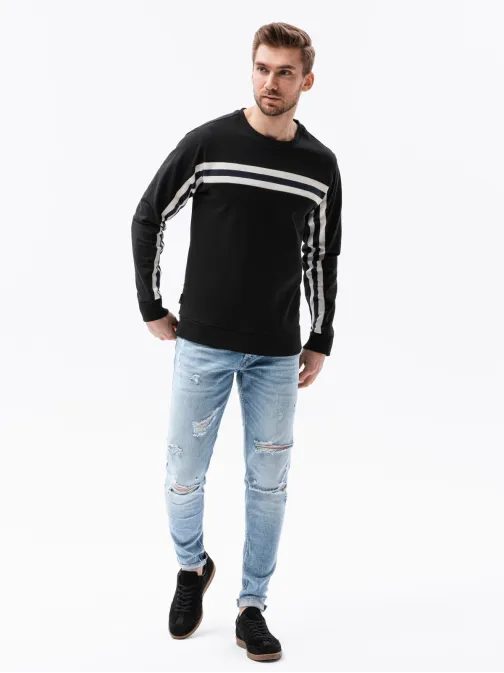 Čierna mikina bez kapucne B1279