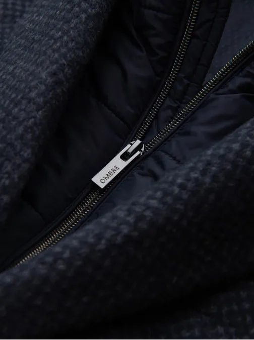 Jedinečný tmavomodrý pánsky kabát V1 COWC-0121