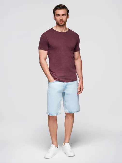 Bordové pánske tričko s vypraným vzorom V3 TSWT-0116