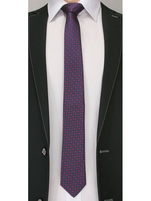 Modrá kvietkovaná pánska kravata