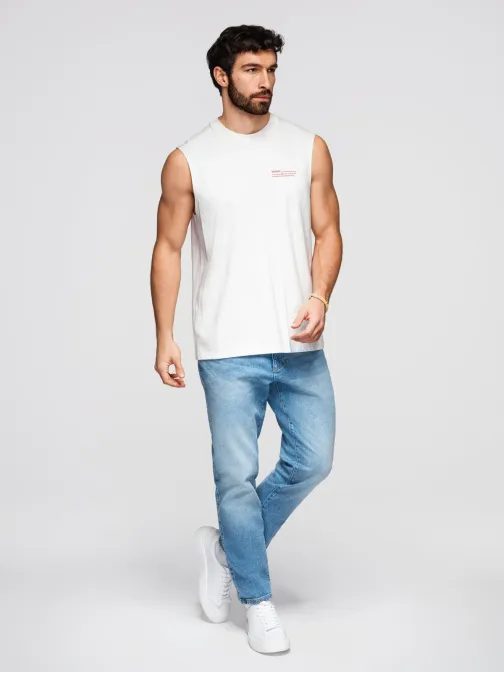 Biele tielko so širokými ramienkami V1 TSTT-0243