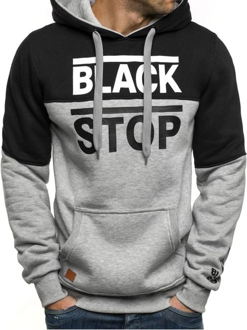 Black stop mikina J.STYLE JXW665 sivá