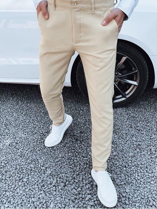 Trendy béžové pánske nohavice