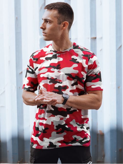 Maskáčové tričko v červenej farbe