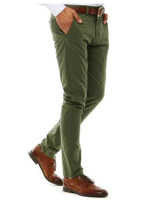 Elegantné zelené chinos nohavice