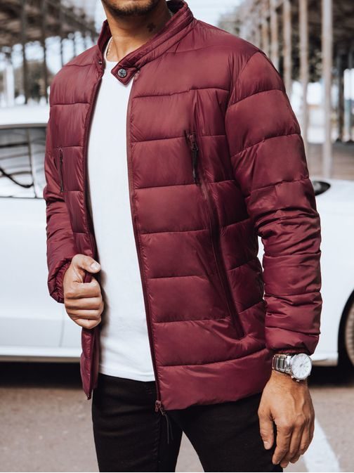 Prechodná bordová prešívaná bunda