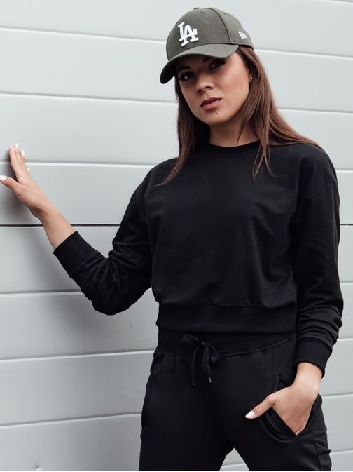 Dámska čierna mikina v jednoduchom prevedení Casualvibe