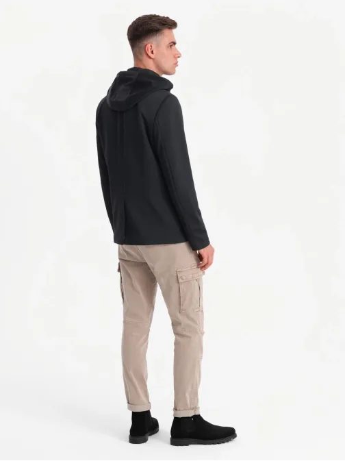 Elegantná čierna bunda V1 BLZB-0126