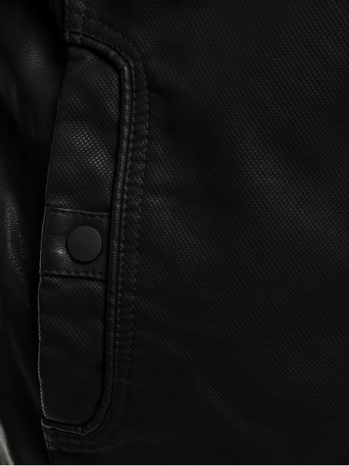 Štýlová čierna koženková bunda J.BOYZ 1033