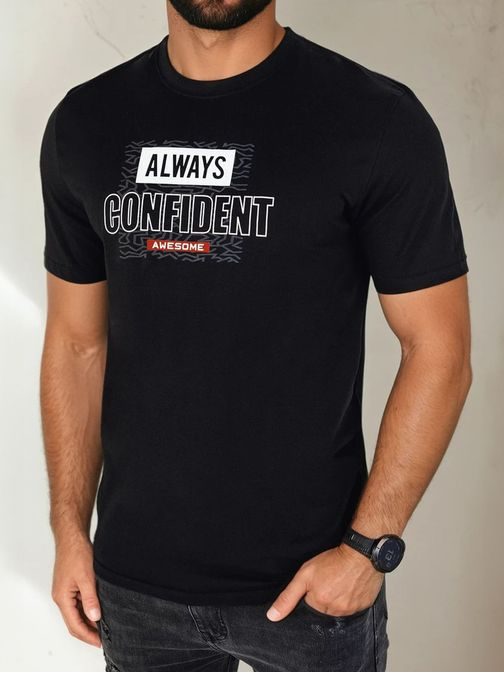 Moderné čierne tričko s potlačou