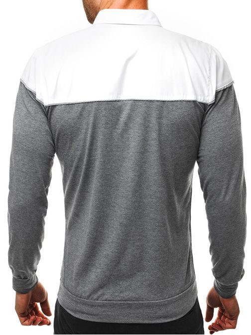 Elegantné sivé tričko s dlhým rukávom Raw Lucci 533