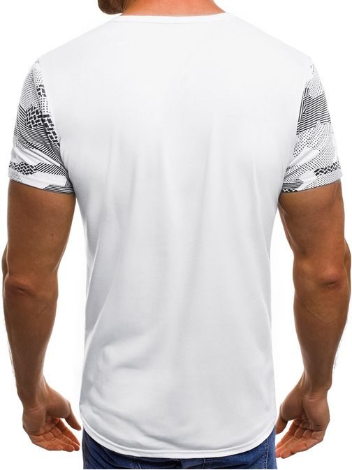 Biele tričko s netradičnou potlačou OZONEE JS/SS376
