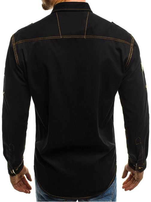 Čierna rifľová košeľa NORTH 2504