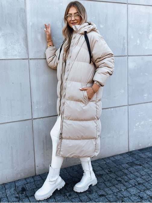 Jedinečná dámska béžová zimná bunda Cozyseason