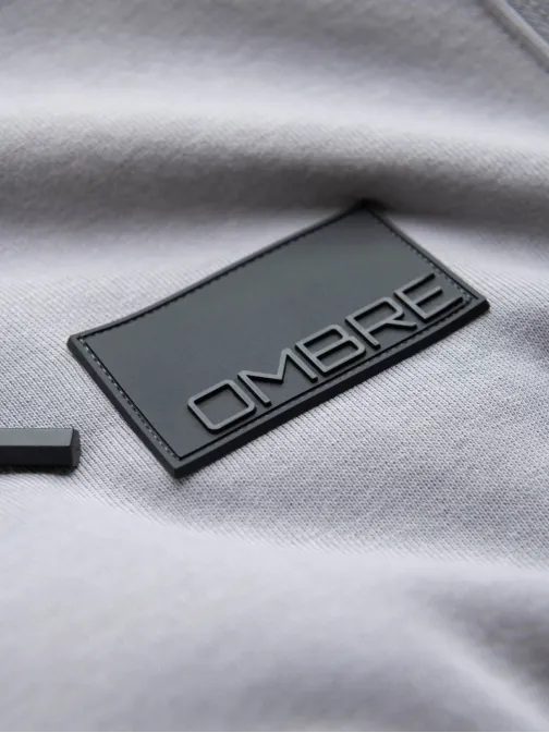 Moderná šedá mikina na zips V1 SSZP-0140