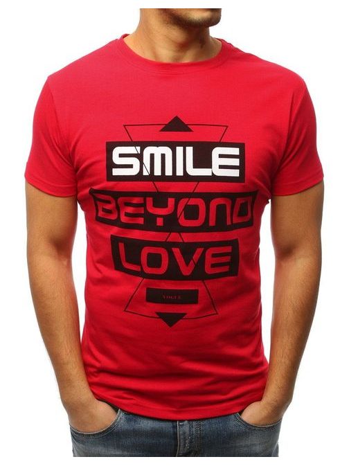 Červené tričko SMILE BEYOND LOVE