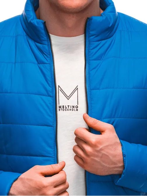 Modrá prechodná bunda bez kapucne C526