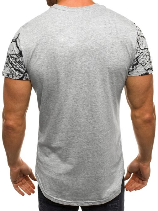 Sivé tričko s krakelovaným vzorom J.STYLE SS105