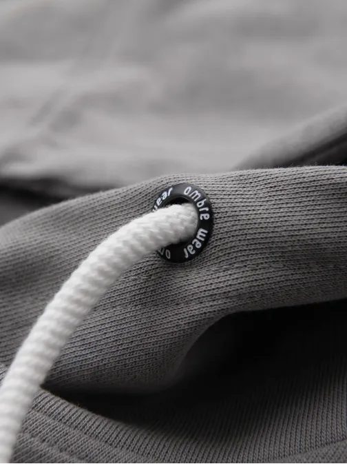 Pánska šedá mikina na zips V8 SSBZ-0272