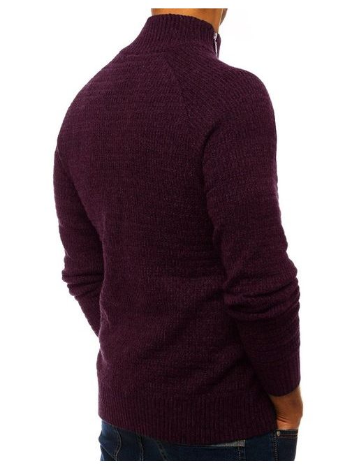 Štýlový bordový sveter so zipsom
