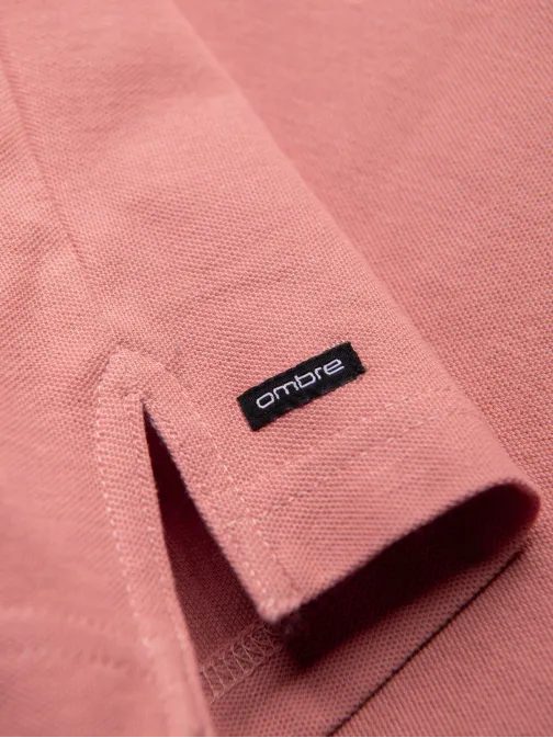 Pohodlná trendy ružová polokošeľa V7 TSCT-0156