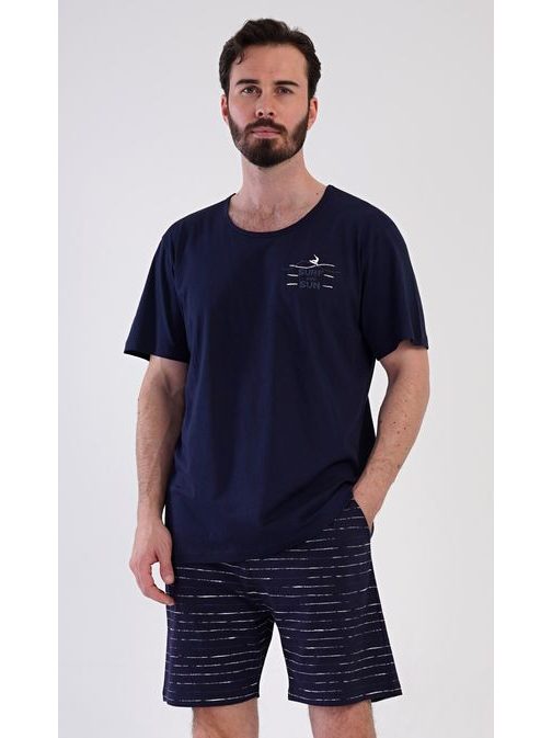 Tmavomodré krátke pánske pyžamo Surf