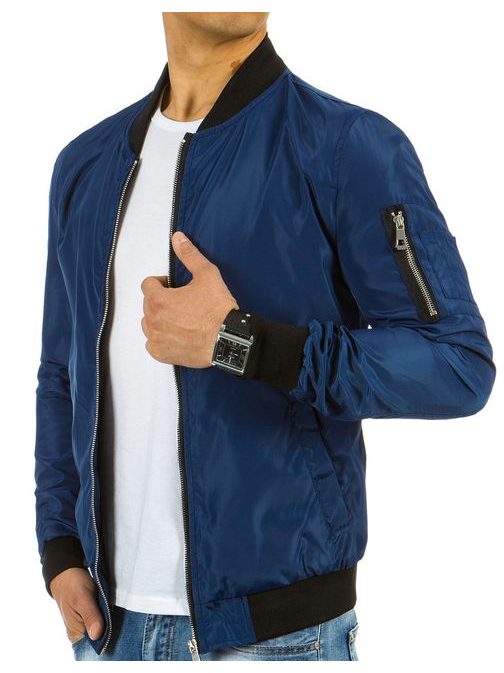 Trendy modrá bomber bunda