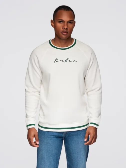 Pánska biela mikina s nápisom V2 SSNZ-0244