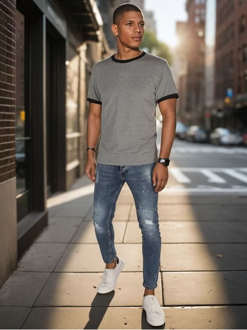 Pohodlné šedé pánske tričko