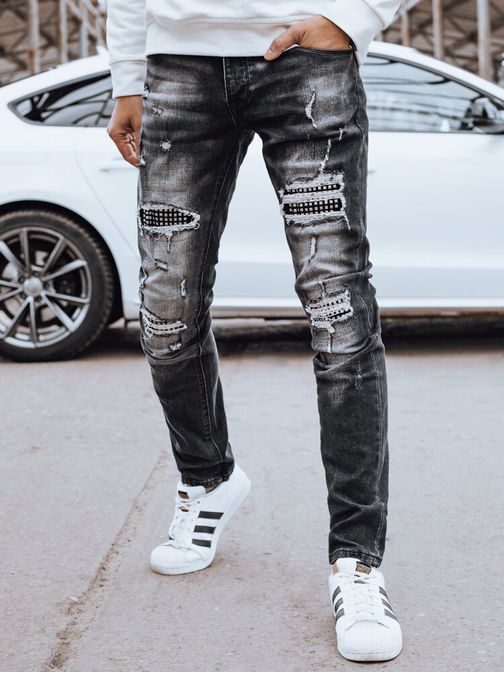 Trendy vybíjané pánske rifle čierne