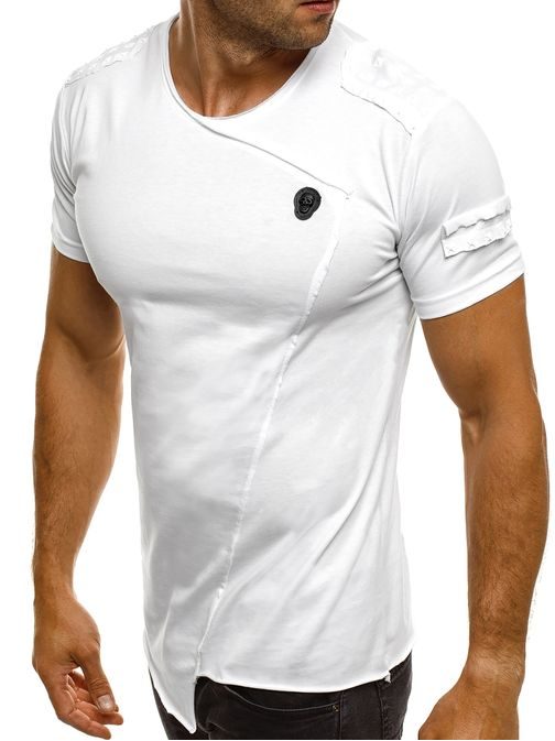 Originálne biele asymetrické tričko BREEZY 716BT