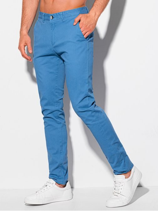 Elegantné chinos nohavice v modrom prevedení P1089