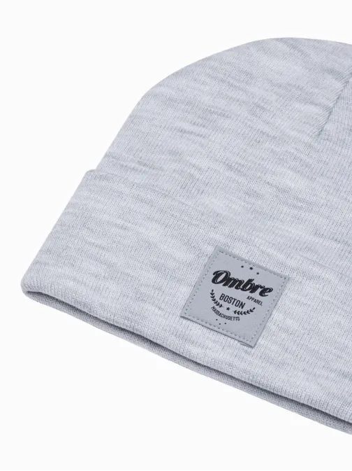 Melírovaná šedá štýlová pánska čiapka H103