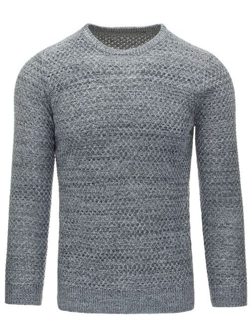 Senzačný pletený sveter v sivej farbe