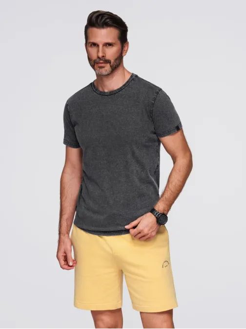 Čierne pánske tričko s vypraným vzorom V1 TSWT-0116