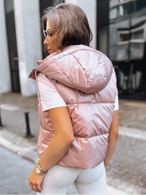 Dámska športová ružová prešívaná vesta Oshe