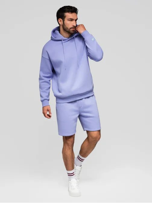 Sada unisex kraťasov s logom  krémové/fialové V1 Z129