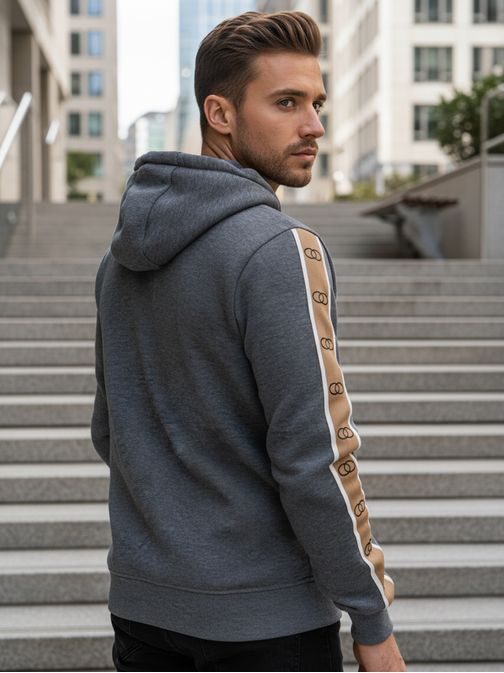 Trendy mikina pre mužov s kapucňou s ozdobným lemom