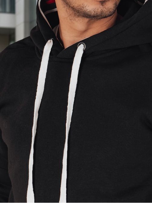 Trendy mikina pre mužov s kapucňou v čiernej farbe
