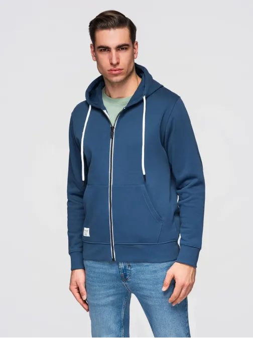 Pánska tmavomodrá mikina na zips V4 SSBZ-0272