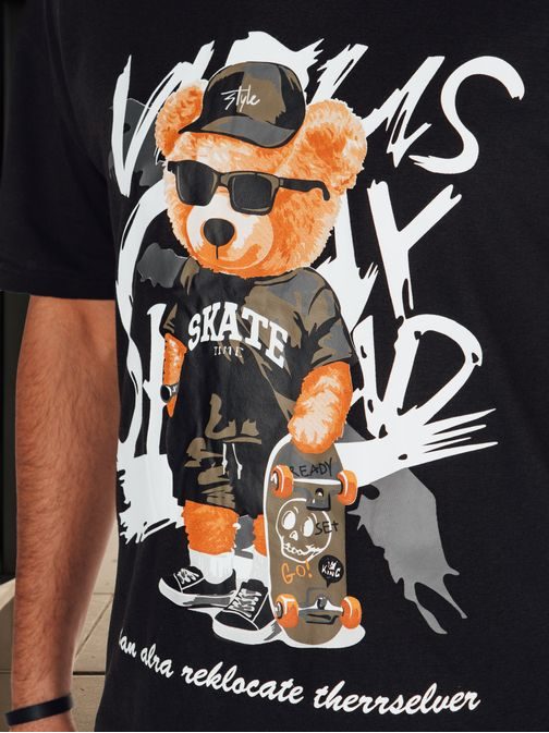 Čierne pánske tričko s originálnou potlačou