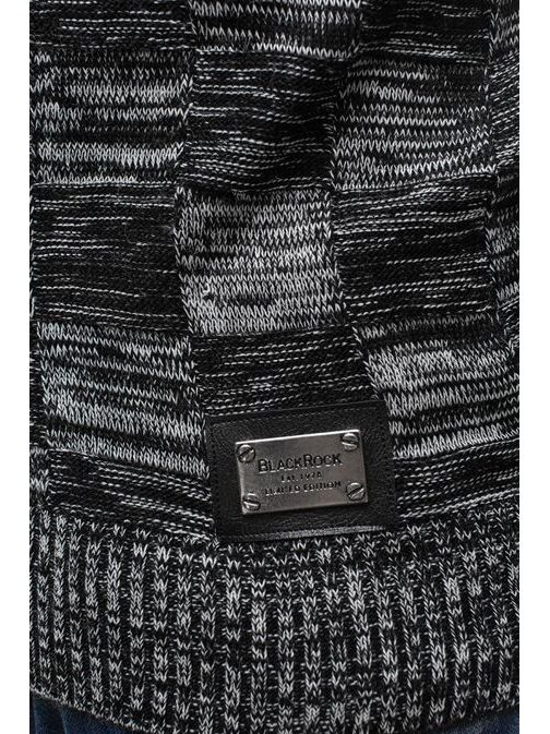 Elegantný čierno-biely melírovaný sveter 256020