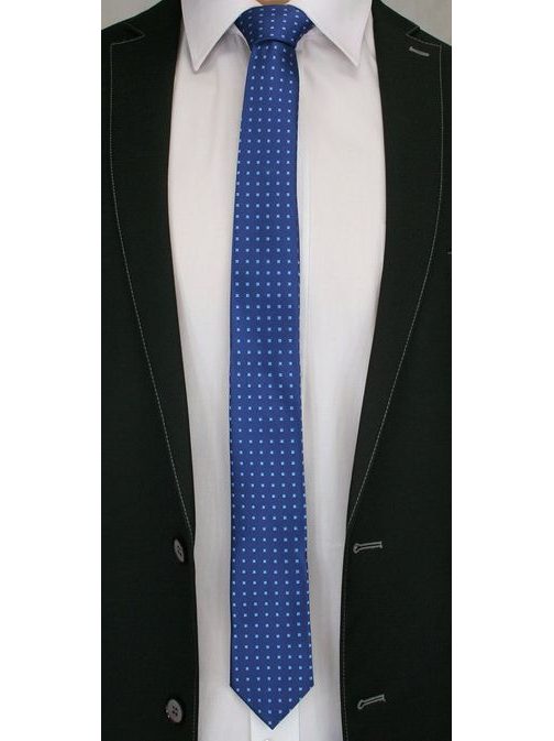 Modrá kravata s kockami