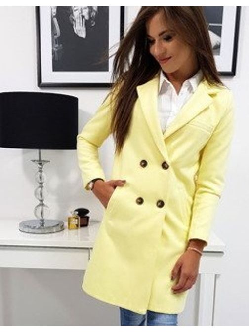 Štýlový pastelovo žltý kabát SOLEO