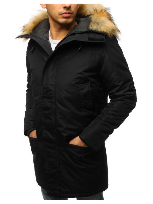 Zimná čierna bunda s dvojitým zapínaním