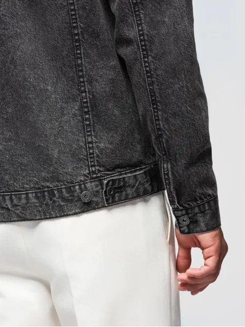 Pánska čierna rifľová bunda V3 JADJ-0219