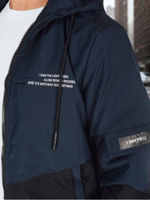 Trendy tmavo-modrá športová bunda